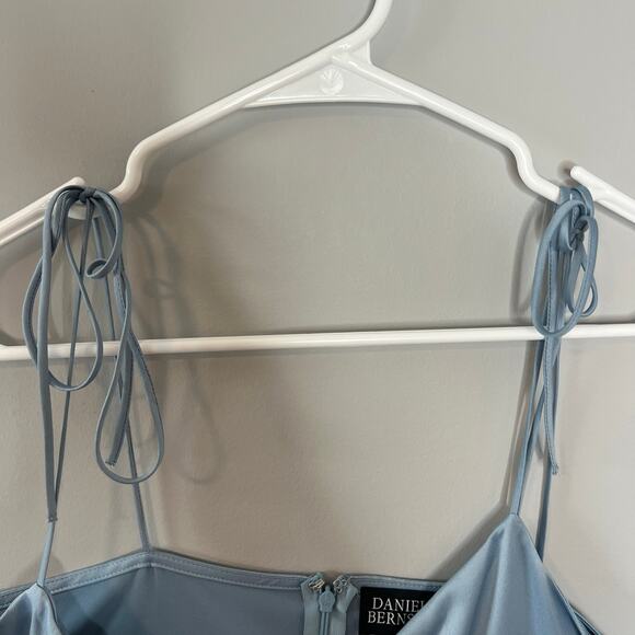 Danielle Bernstein NEW Blue Satin Slip Dress Size 12 90s - Picture 9 of 15